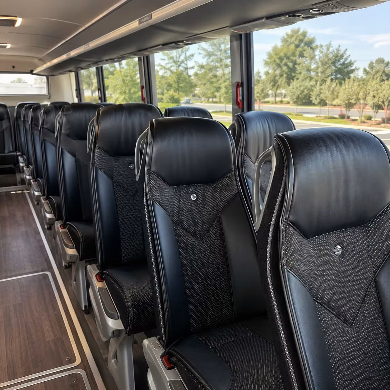 56 passenger charter bus inside