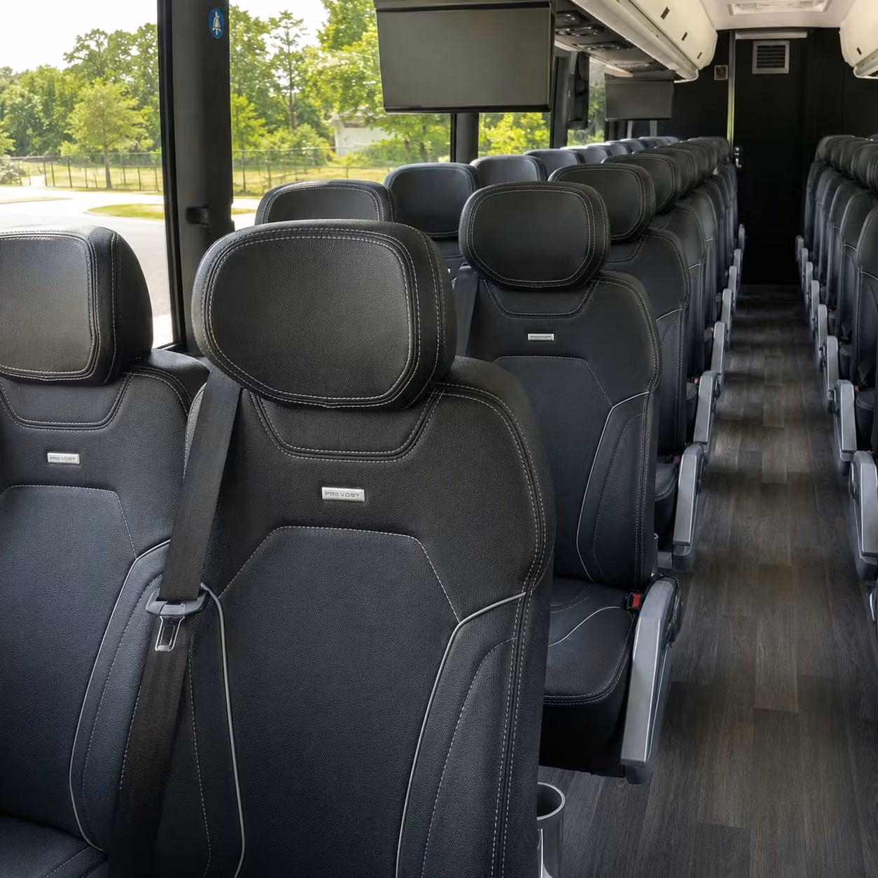 56 passenger charter bus interior